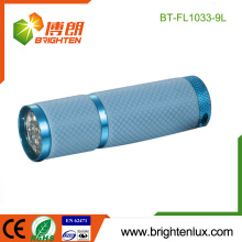 Factory Wholesale Cheap 3*AAA battery Powered Pocket Blue Color Glow in the Dark 9 led Children Torch for Promotion
